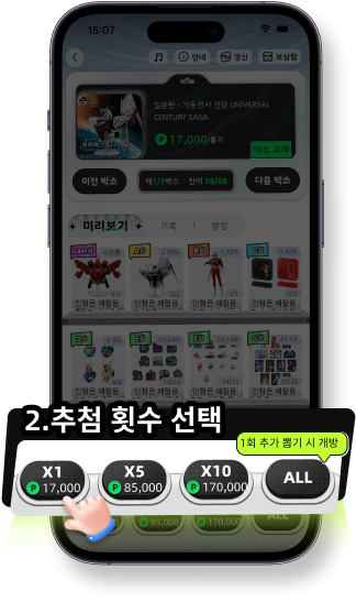 《쿠지스토어-전 세계 인기 트렌드 아이템을 한 번에》추첨 절차 안내 · 단계별 이용 가이드